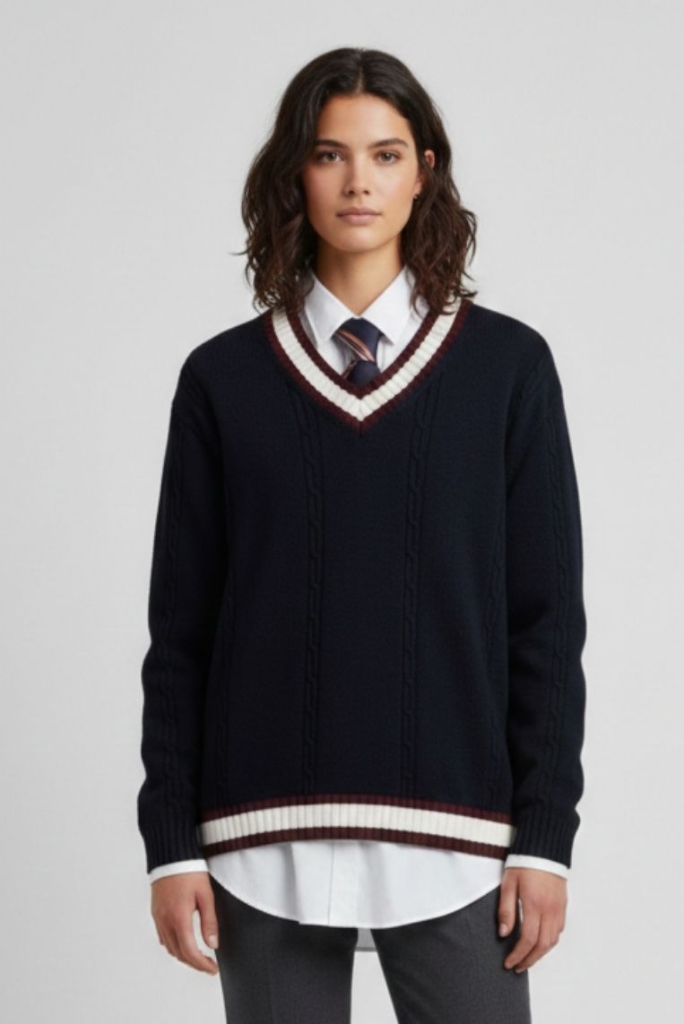 MAGLIA IN COTONE CON RIFINITURE A CONTRASTO - immagine 7