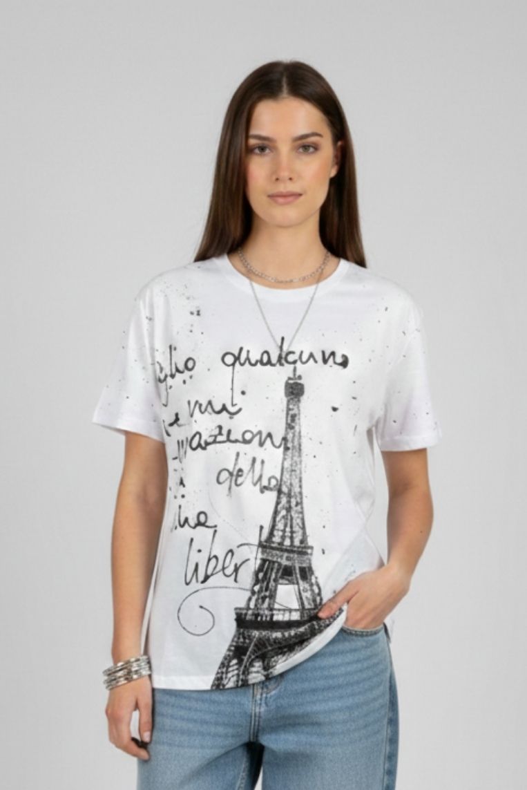 T-SHIRT STAMPA TOUR EIFFEL - immagine 2