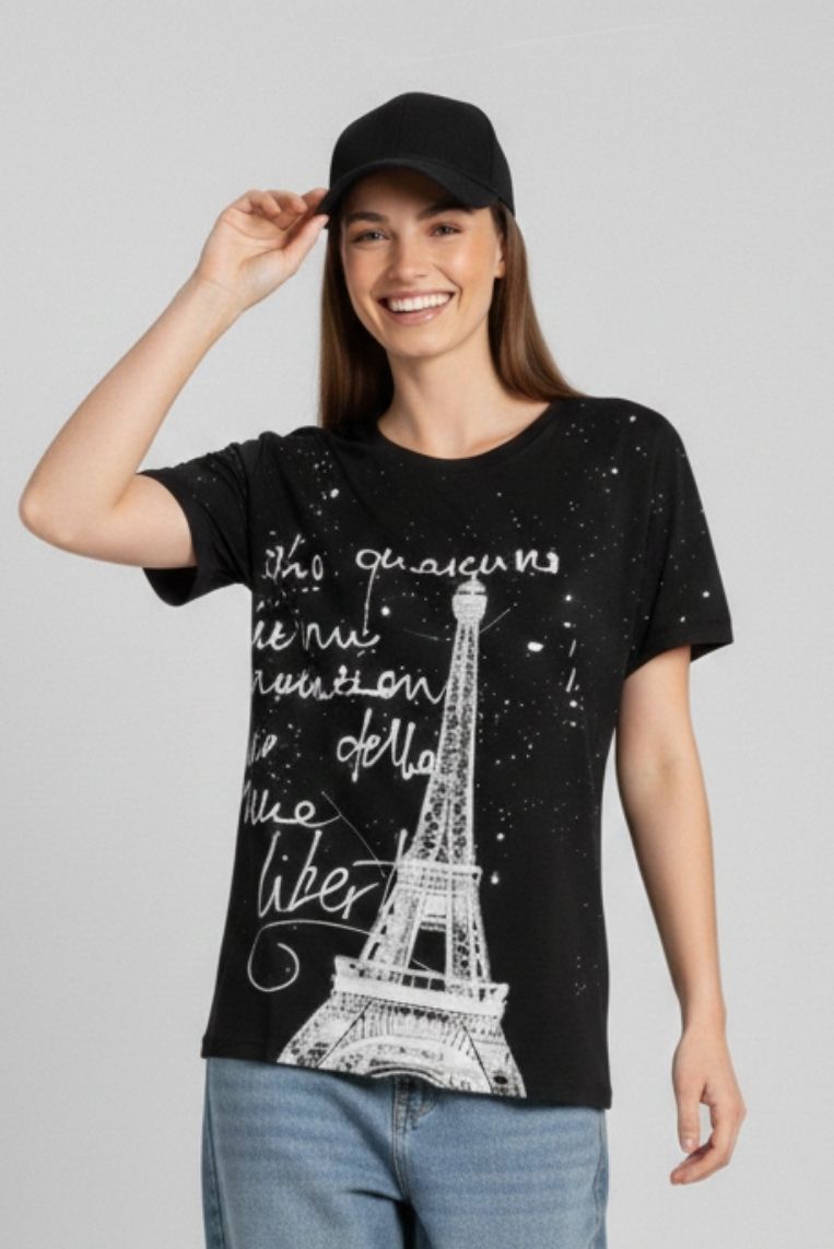 T-SHIRT STAMPA TOUR EIFFEL - immagine 3