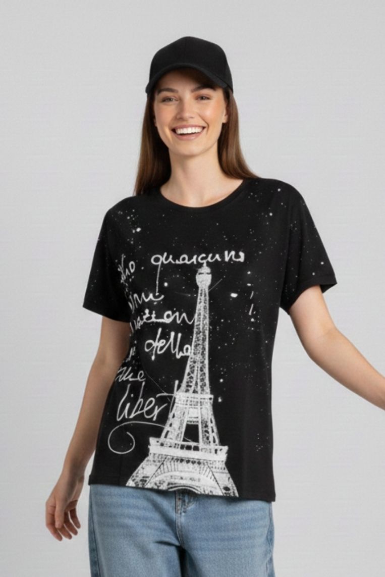 T-SHIRT STAMPA TOUR EIFFEL - immagine 4