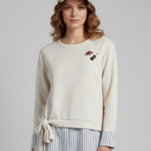 FELPA CON INSERTI CAMICIA A RIGHE 7 FELPA CON INSERTI CAMICIA A RIGHE - Thumbnail Image 1