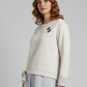 FELPA CON INSERTI CAMICIA A RIGHE 9 FELPA CON INSERTI CAMICIA A RIGHE - Thumbnail Image 3