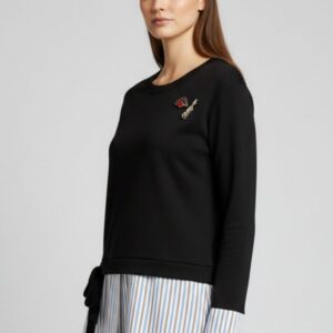 FELPA CON INSERTI CAMICIA A RIGHE 10 FELPA CON INSERTI CAMICIA A RIGHE - Thumbnail Image 4
