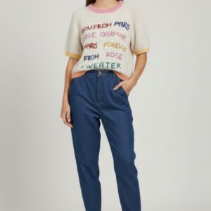 DENIM MOM FIT CON CINTURA 4 DENIM MOM FIT CON CINTURA - Thumbnail Image 1