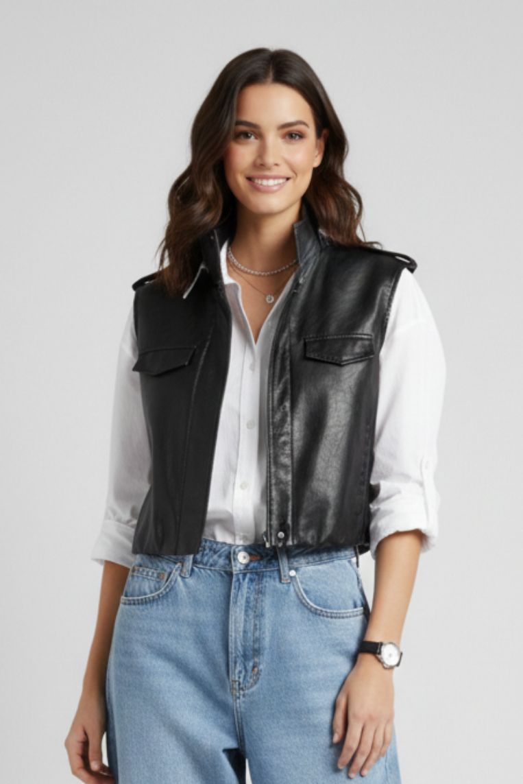 GILET IN ECOPELLE 3 GILET IN ECOPELLE - immagine 3
