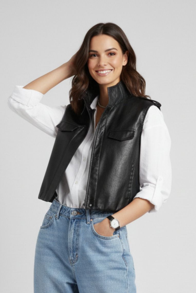 GILET IN ECOPELLE 4 GILET IN ECOPELLE - immagine 4