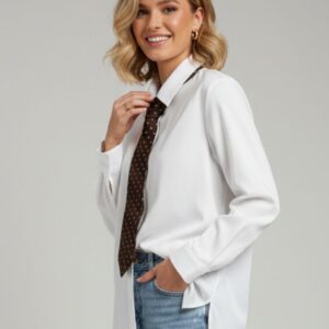 CAMICIA OVERSIZE CON CRAVATTA 8 CAMICIA OVERSIZE CON CRAVATTA - Thumbnail Image 2