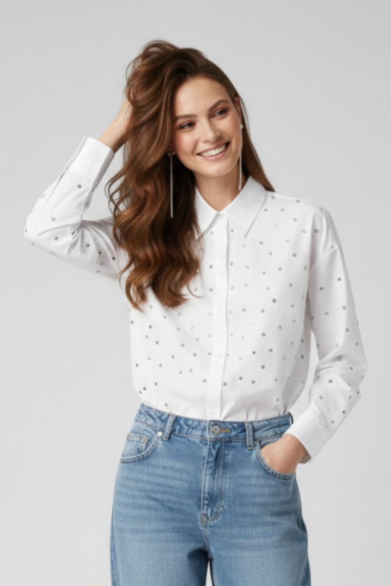 CAMICIA OVER CON BORCHIE - immagine 3