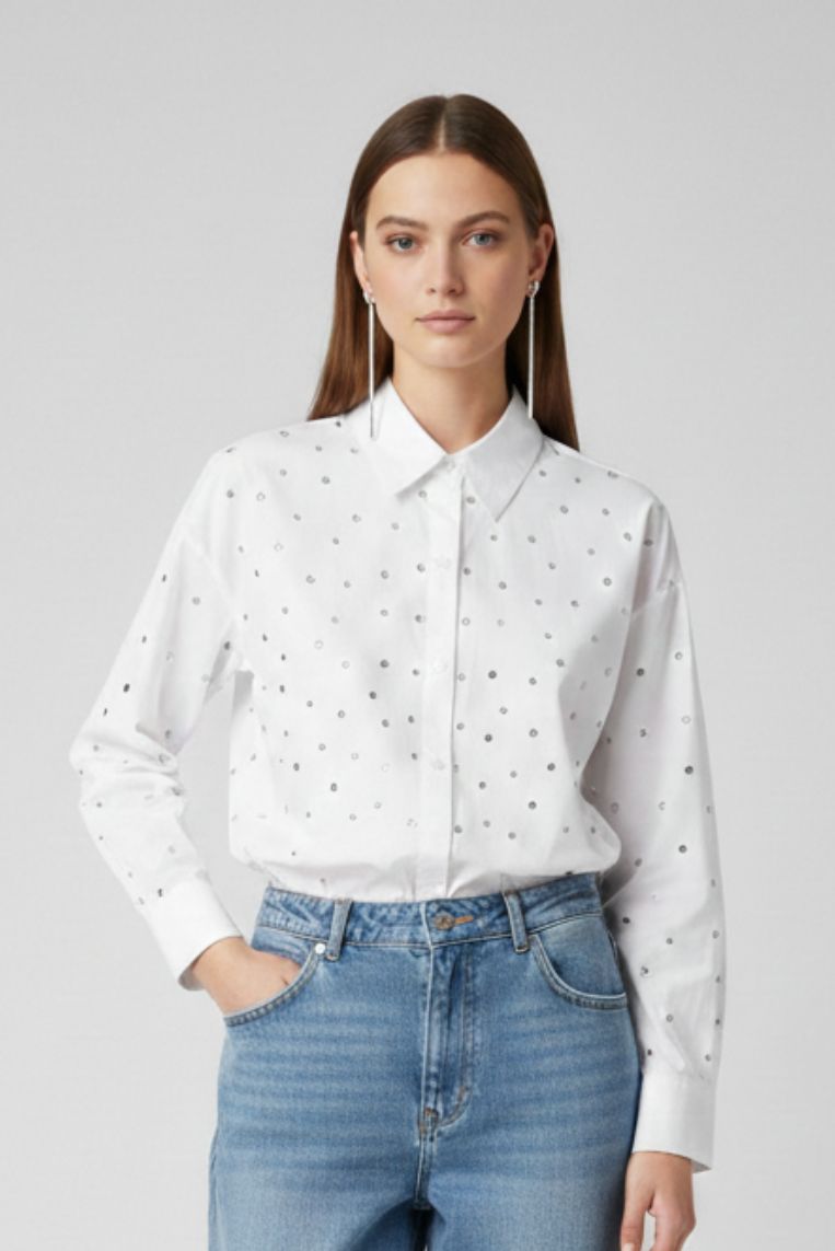 CAMICIA OVER CON BORCHIE - immagine 4