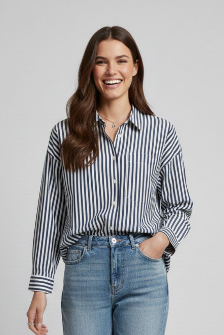 CAMICIA A RIGHE DETTAGLI LUREX - immagine 3