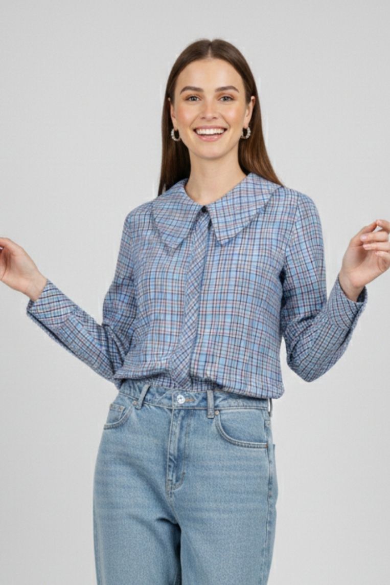 CAMICIA CON TRAMA CHECK - immagine 2
