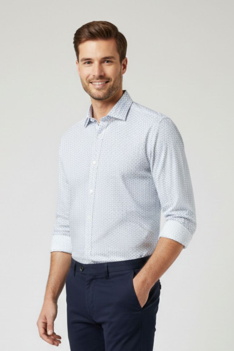 CAMICIA POP STRETCH MICRO STAMPA - immagine 2