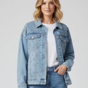 GIUBBOTTO DENIM CON BORCHIE 3 GIUBBOTTO DENIM CON BORCHIE - Thumbnail Image 1