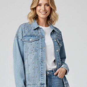 GIUBBOTTO DENIM CON BORCHIE 4 GIUBBOTTO DENIM CON BORCHIE - Thumbnail Image 2