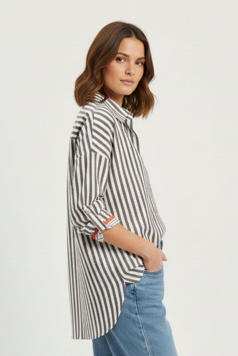 CAMICIA A RIGHE OVER - immagine 2