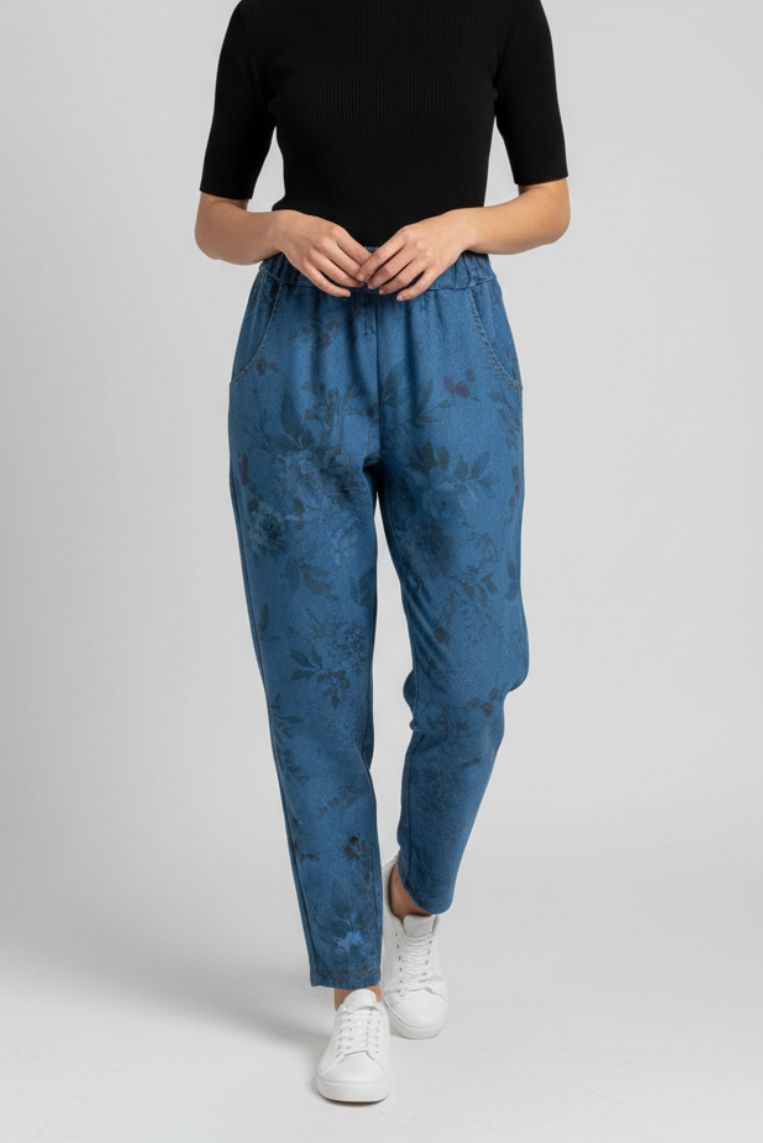 PANTALONI GAMBA LARGA TRAMA FLOREALE - immagine 3