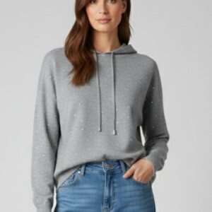 MAGLIA CON CAPPUCCIO E STRASS 15 MAGLIA CON CAPPUCCIO E STRASS - Thumbnail Image 5