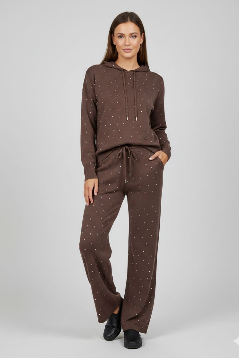 PANTALONI IN VISCOSA CON STRASS 1 PANTALONI IN VISCOSA CON STRASS - immagine 1