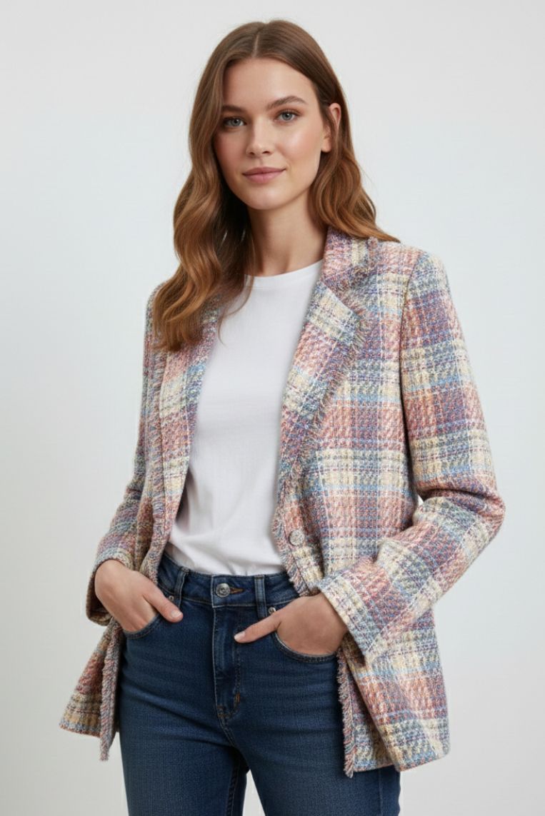 GIACCA IN TWEED  MULTICOLOR - immagine 2