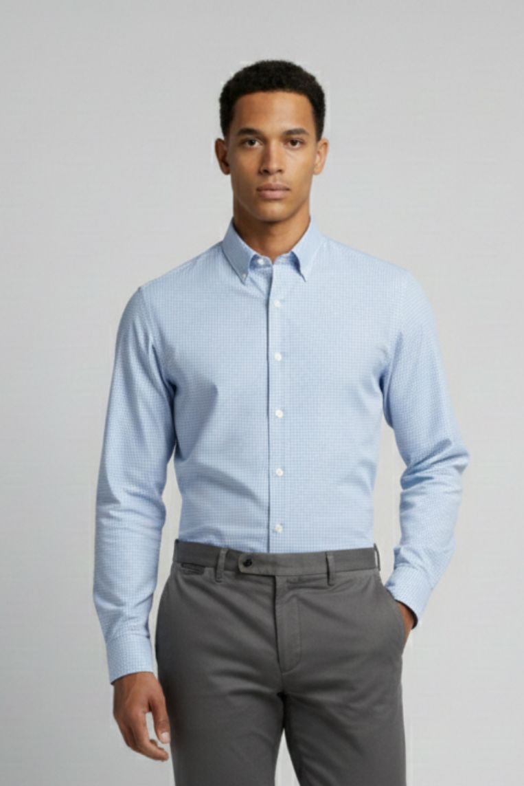 CAMICIA TAILORED CON MICROTRAMA 1 CAMICIA TAILORED CON MICROTRAMA - immagine 1