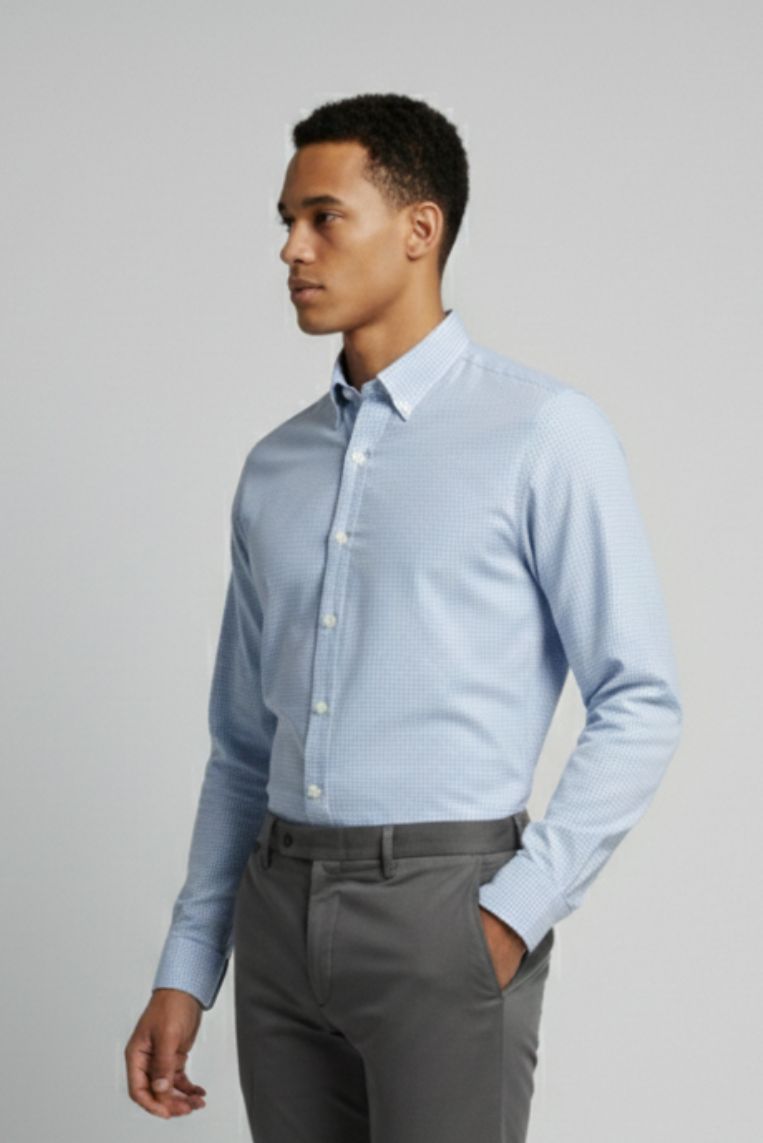 CAMICIA TAILORED CON MICROTRAMA 2 CAMICIA TAILORED CON MICROTRAMA - immagine 2