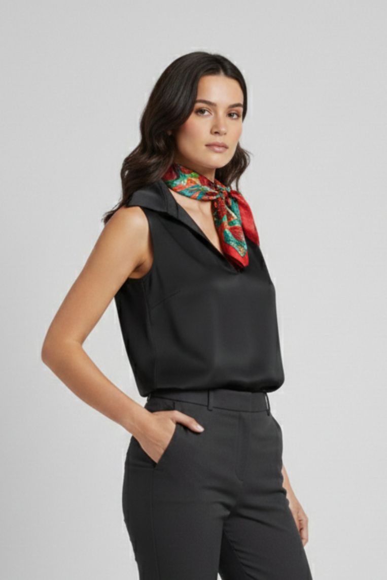 BLUSA SATINATA IN VISCOSA 2 BLUSA SATINATA IN VISCOSA - immagine 2