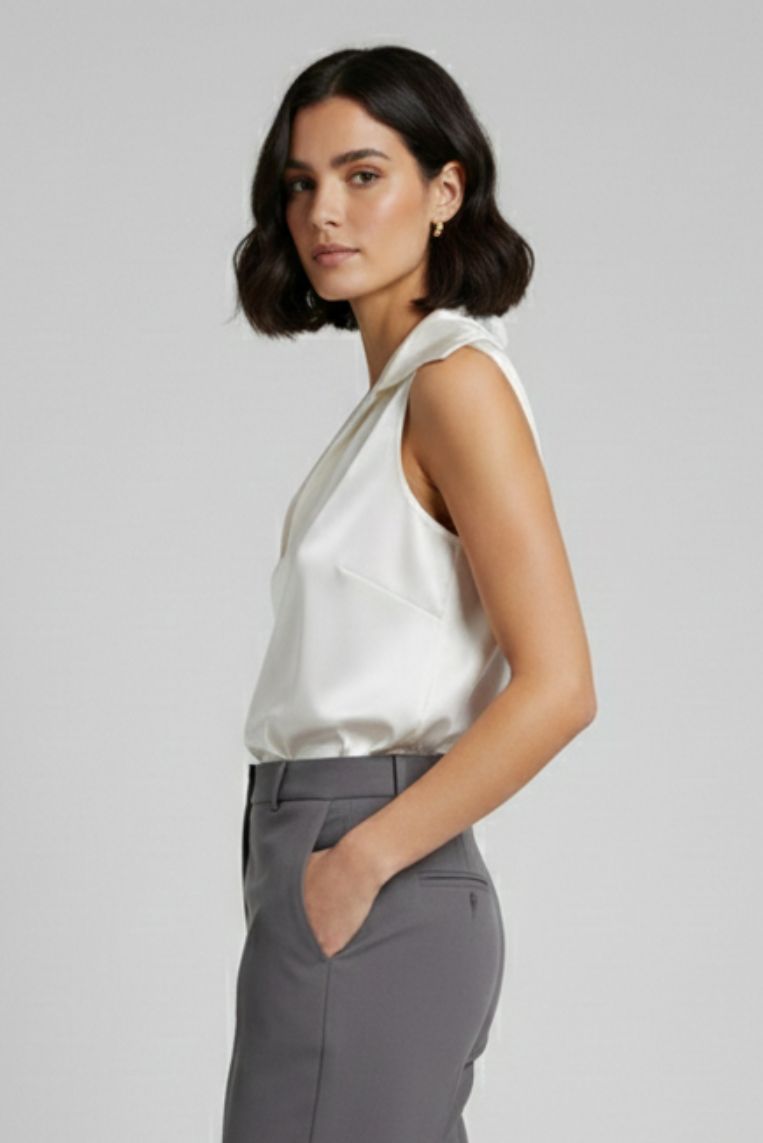 BLUSA SATINATA IN VISCOSA 3 BLUSA SATINATA IN VISCOSA - immagine 3