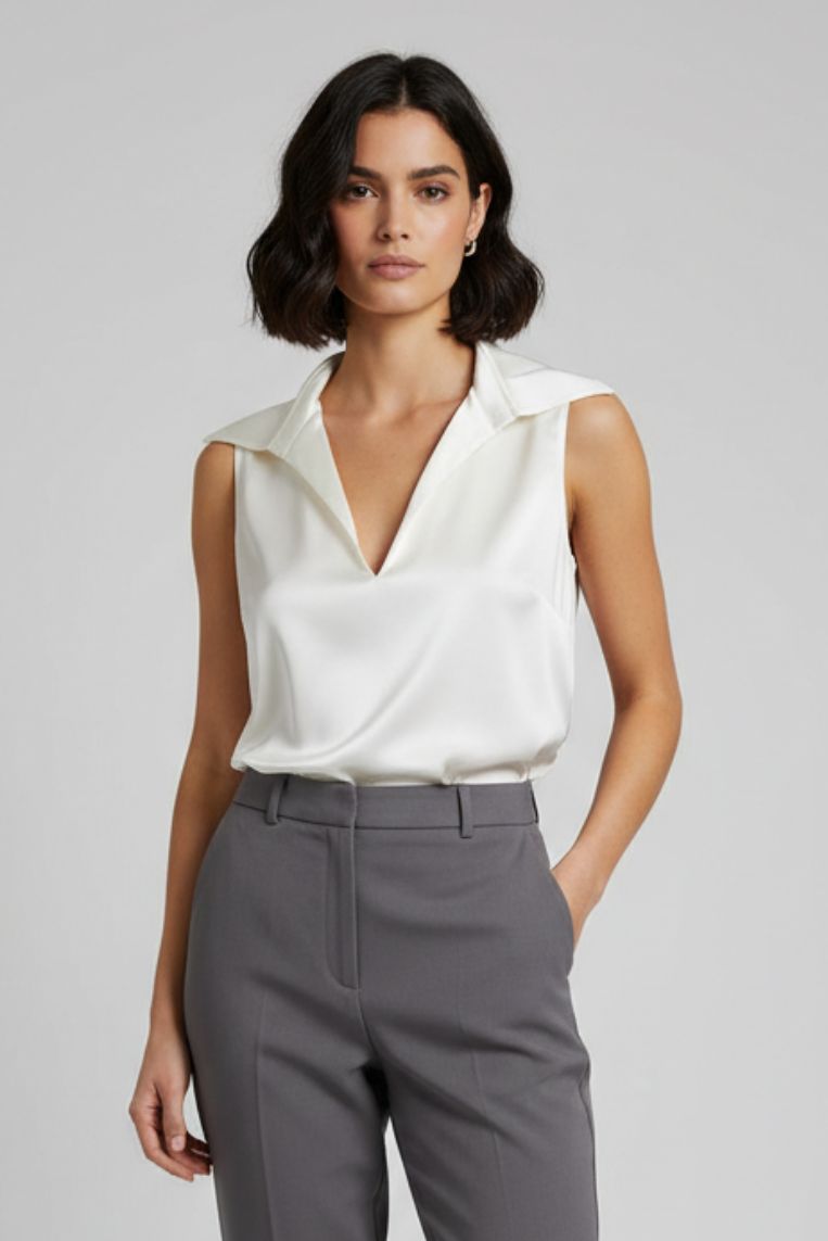 BLUSA SATINATA IN VISCOSA 4 BLUSA SATINATA IN VISCOSA - immagine 4