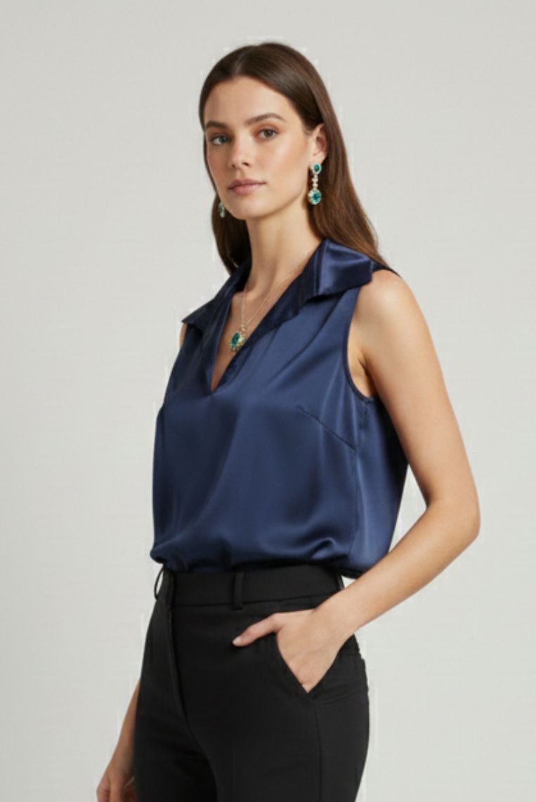 BLUSA SATINATA IN VISCOSA 6 BLUSA SATINATA IN VISCOSA - immagine 6
