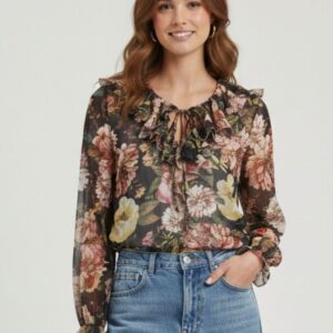 BLUSA ROUGES CON FIORI 3 BLUSA ROUGES CON FIORI - Thumbnail Image 1