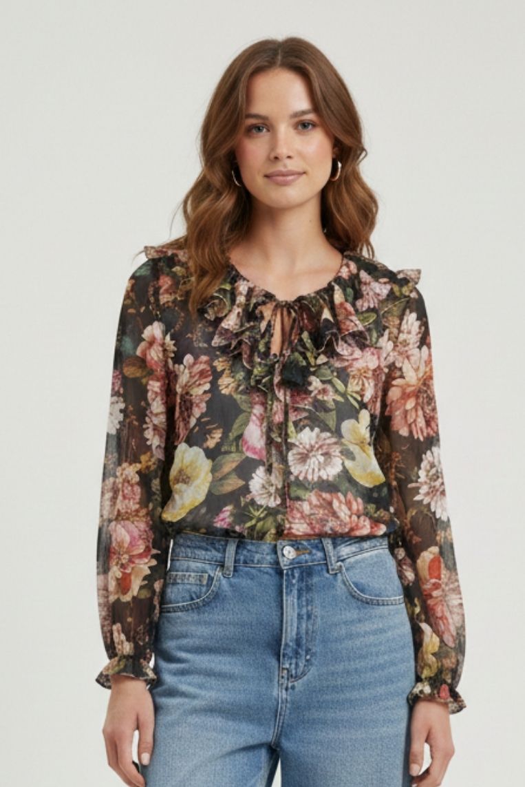 BLUSA ROUGES CON FIORI - immagine 2