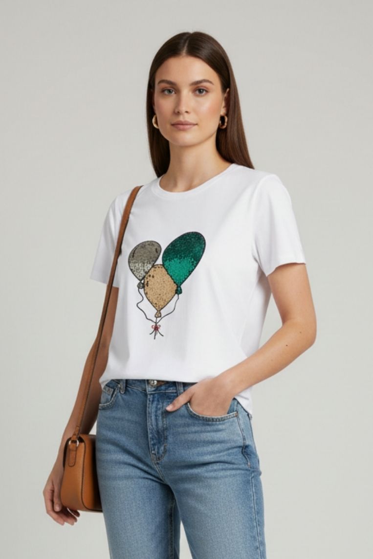 T-SHIRT CON PALLONCINI - immagine 2