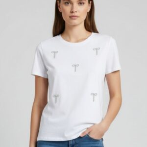 T-SHIRT CON FIOCCHI IN STRASS 7 T-SHIRT CON FIOCCHI IN STRASS - Thumbnail Image 3