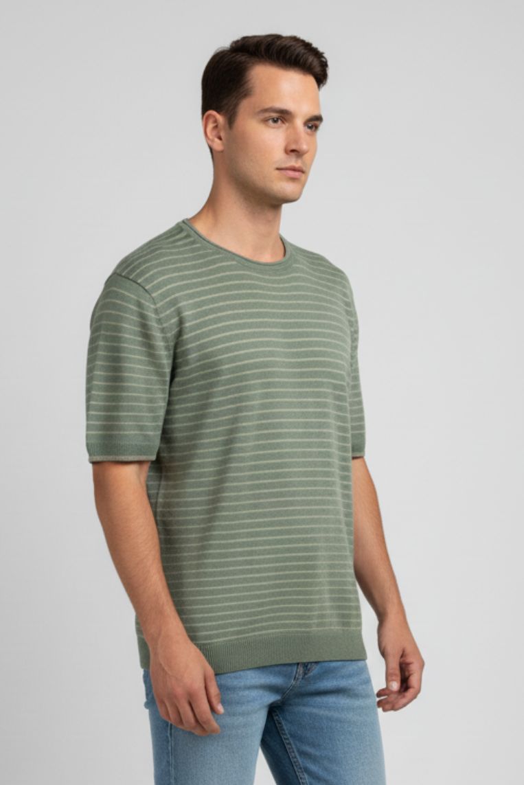 MAGLIA A RIGHE MISTO LINO - immagine 2