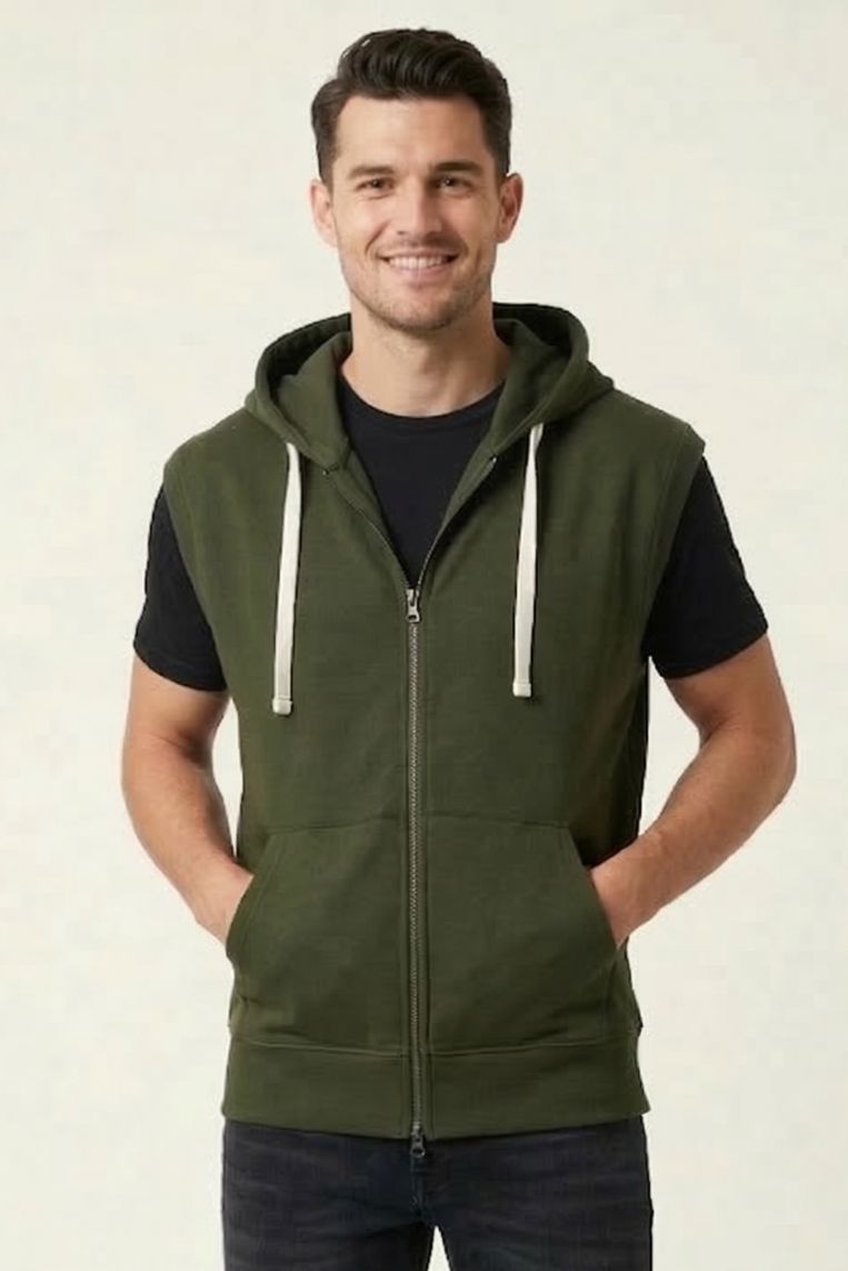 GILET FELPA CON CAPPUCCIO - immagine 3