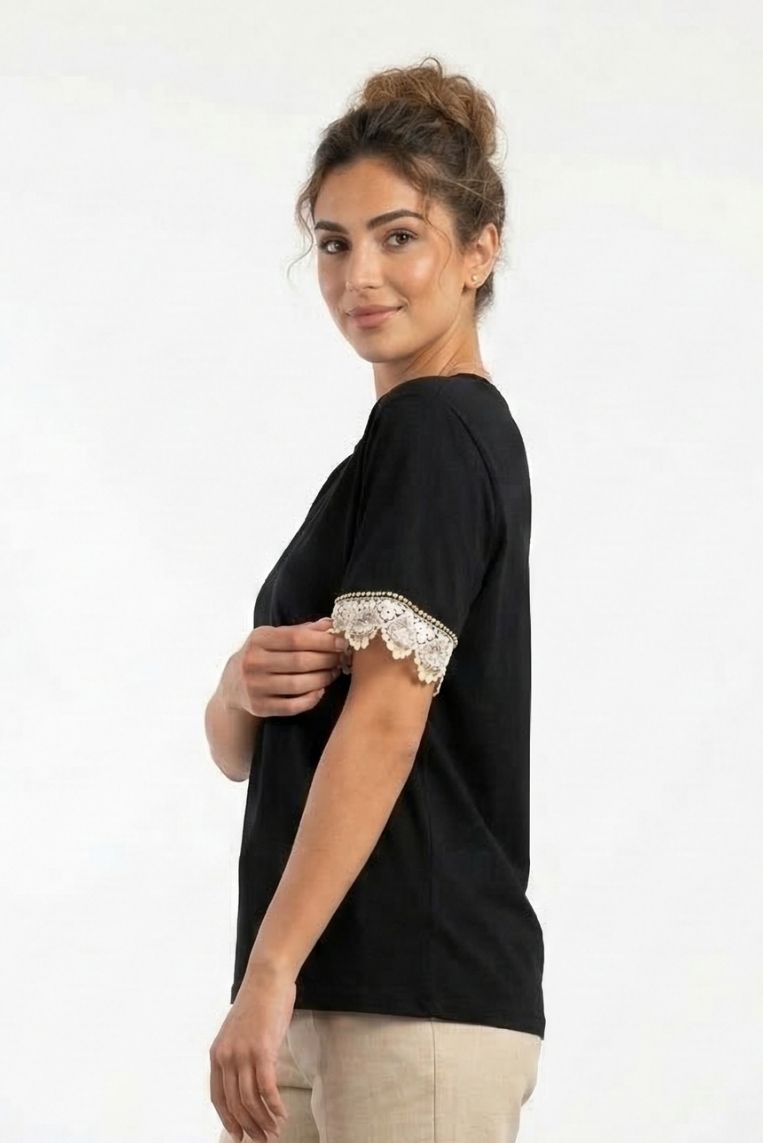 T-SHIRT CON DETTAGLI SANGALLO 4 T-SHIRT CON DETTAGLI SANGALLO - immagine 4
