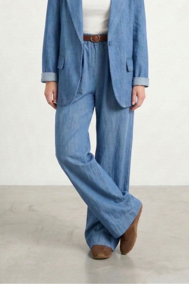PANTALONI DENIM CON CINTURA 2 PANTALONI DENIM CON CINTURA - immagine 2