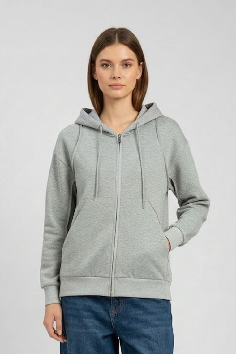 FELPA OVER CON CAPPUCCIO E ZIP - immagine 6