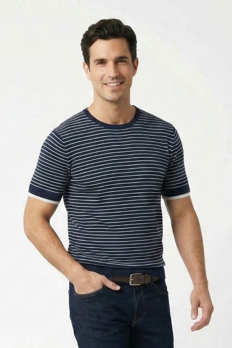 MAGLIA A RIGHE MISTO LINO - immagine 4