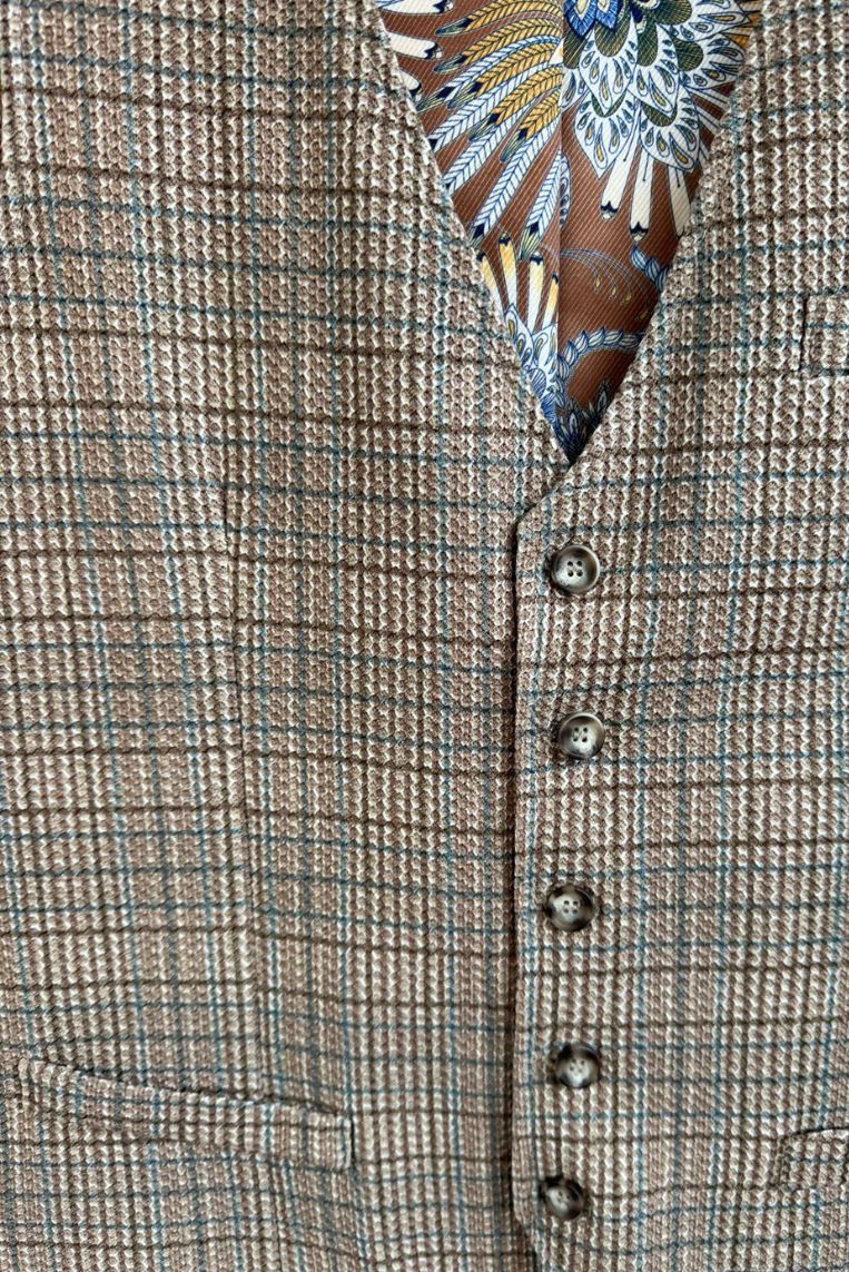 GILET PUNTO MAGLIA IN CHECK - immagine 3