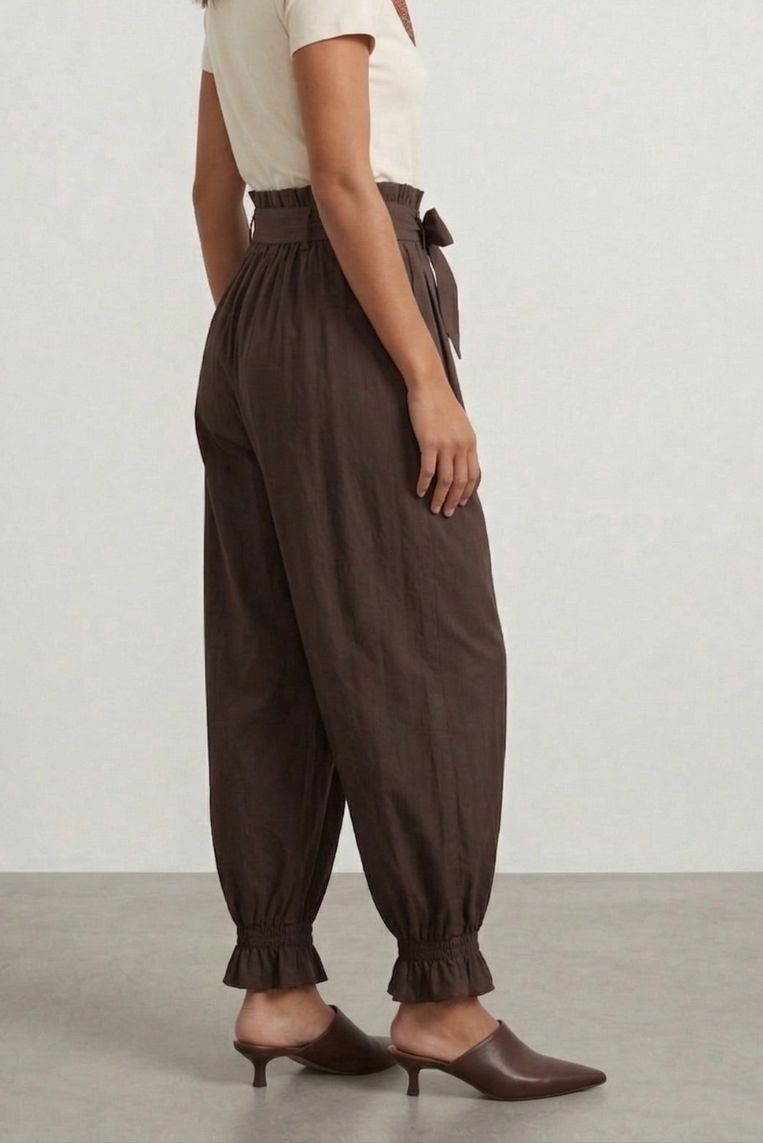 PANTALONI BALLOON CON FONDO ARRICCIATO - immagine 3