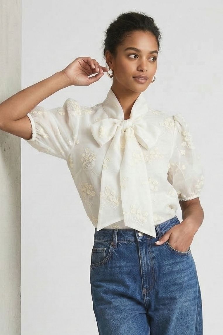 CAMICIA IN TENCEL CON FIOCCO - immagine 2