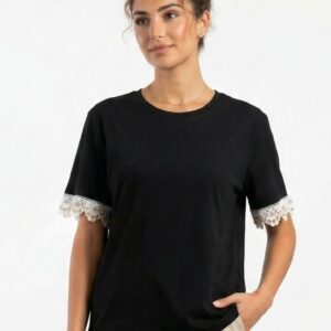 T-SHIRT CON DETTAGLI SANGALLO 9 T-SHIRT CON DETTAGLI SANGALLO - Thumbnail Image 3