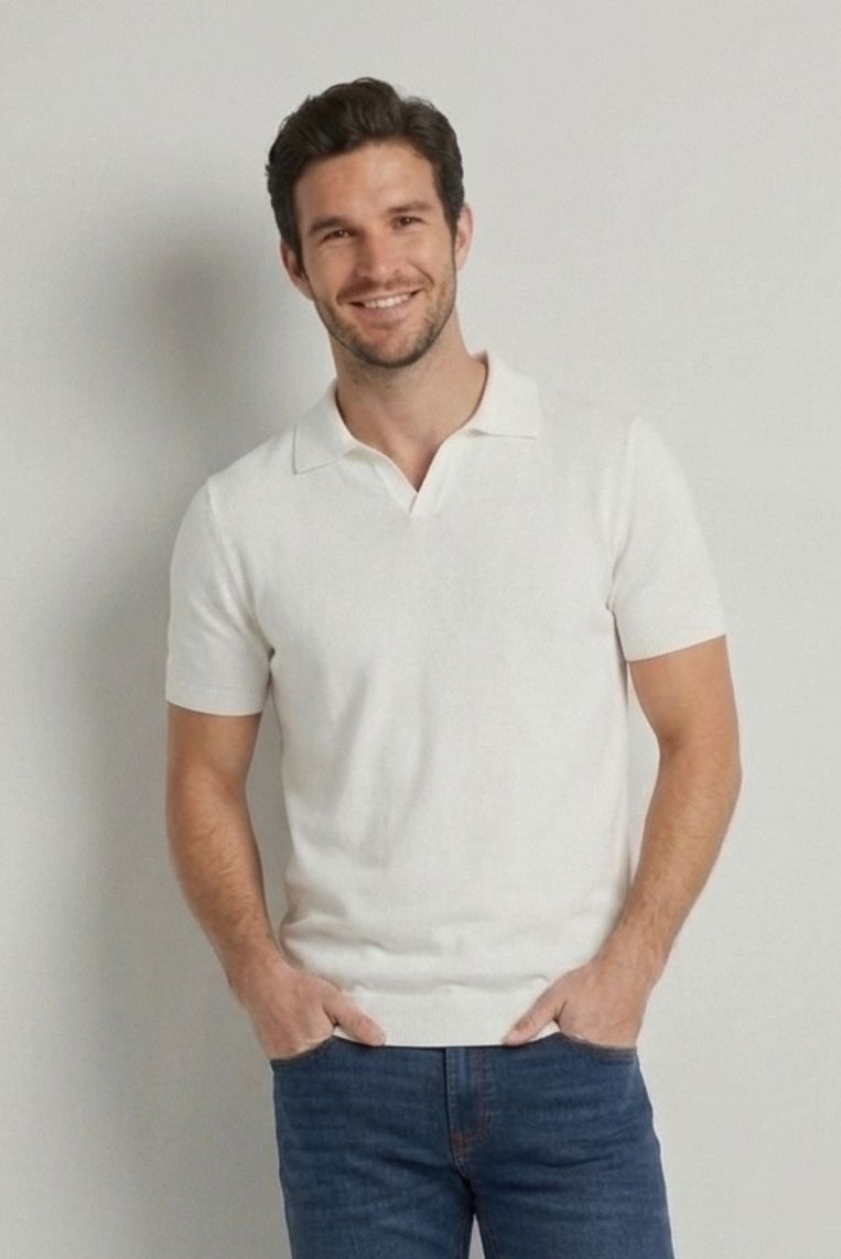T-SHIRT EFFETTO LINO COLLO DERBY 4 T-SHIRT EFFETTO LINO COLLO DERBY - immagine 4
