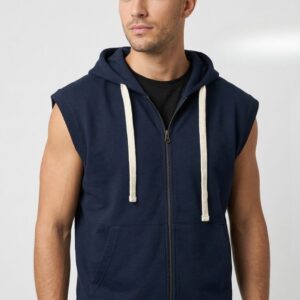 GILET FELPA CON CAPPUCCIO 6 GILET FELPA CON CAPPUCCIO - Thumbnail Image 2