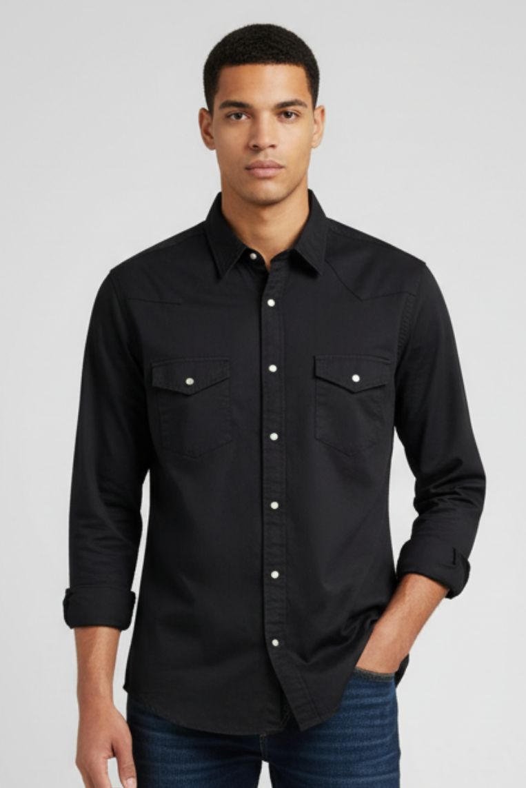 CAMICIA IN DENIM COLORATA - immagine 2
