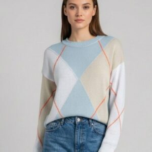 MAGLIA A ROMBI IN COTONE 9 MAGLIA A ROMBI IN COTONE - Thumbnail Image 3