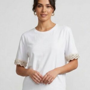 T-SHIRT CON DETTAGLI SANGALLO 11 T-SHIRT CON DETTAGLI SANGALLO - Thumbnail Image 5