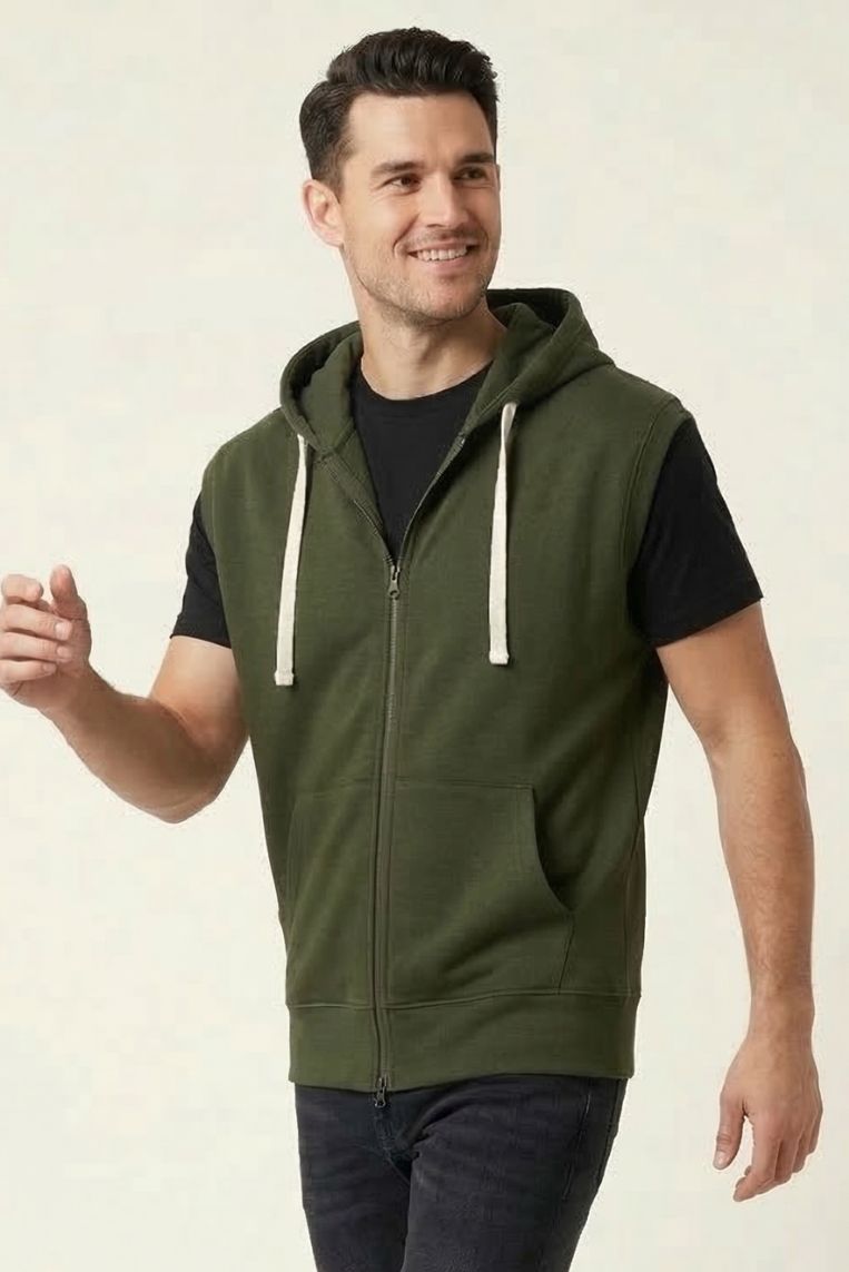 GILET FELPA CON CAPPUCCIO - immagine 4