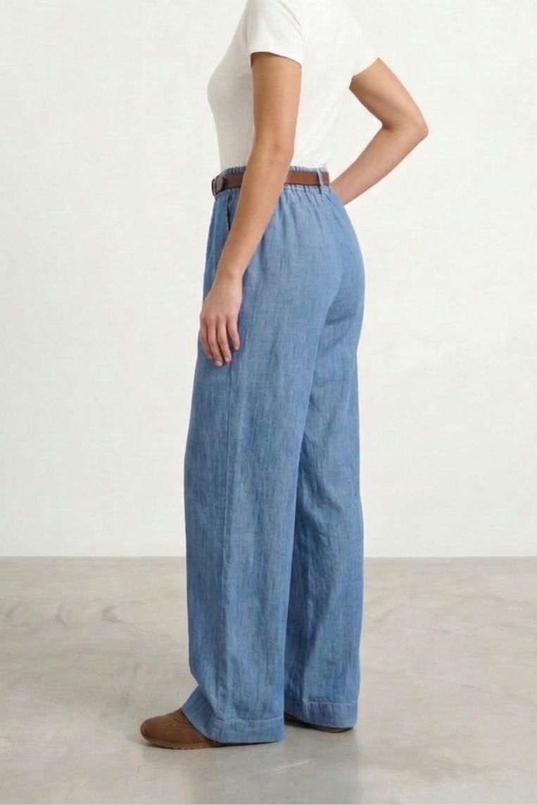 PANTALONI DENIM CON CINTURA 3 PANTALONI DENIM CON CINTURA - immagine 3